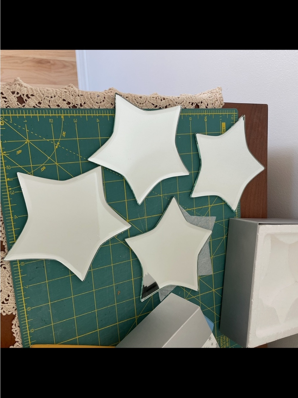 Crate and Barrel Mirror Star Candle Coasters - Set of 4